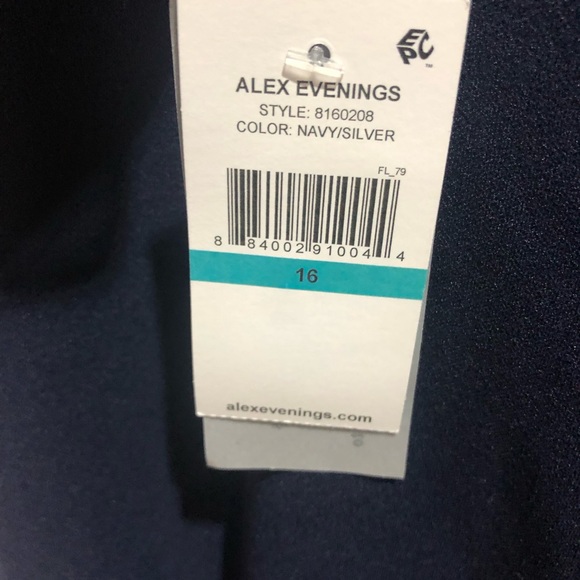 NWT Alex Evenings Short Shift Dress with Embellished Illusion Detail Sz 16 - Picture 5 of 6